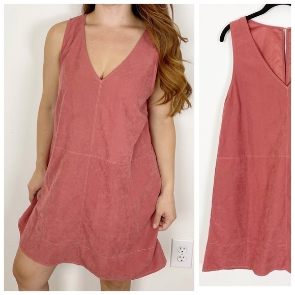 ALTAR’D STATE Salmon Pink Faux Suede Western Dress Medium Southwestern Boho - Picture 1 of 7